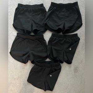 All in motion girls black run shorts (5 pairs)